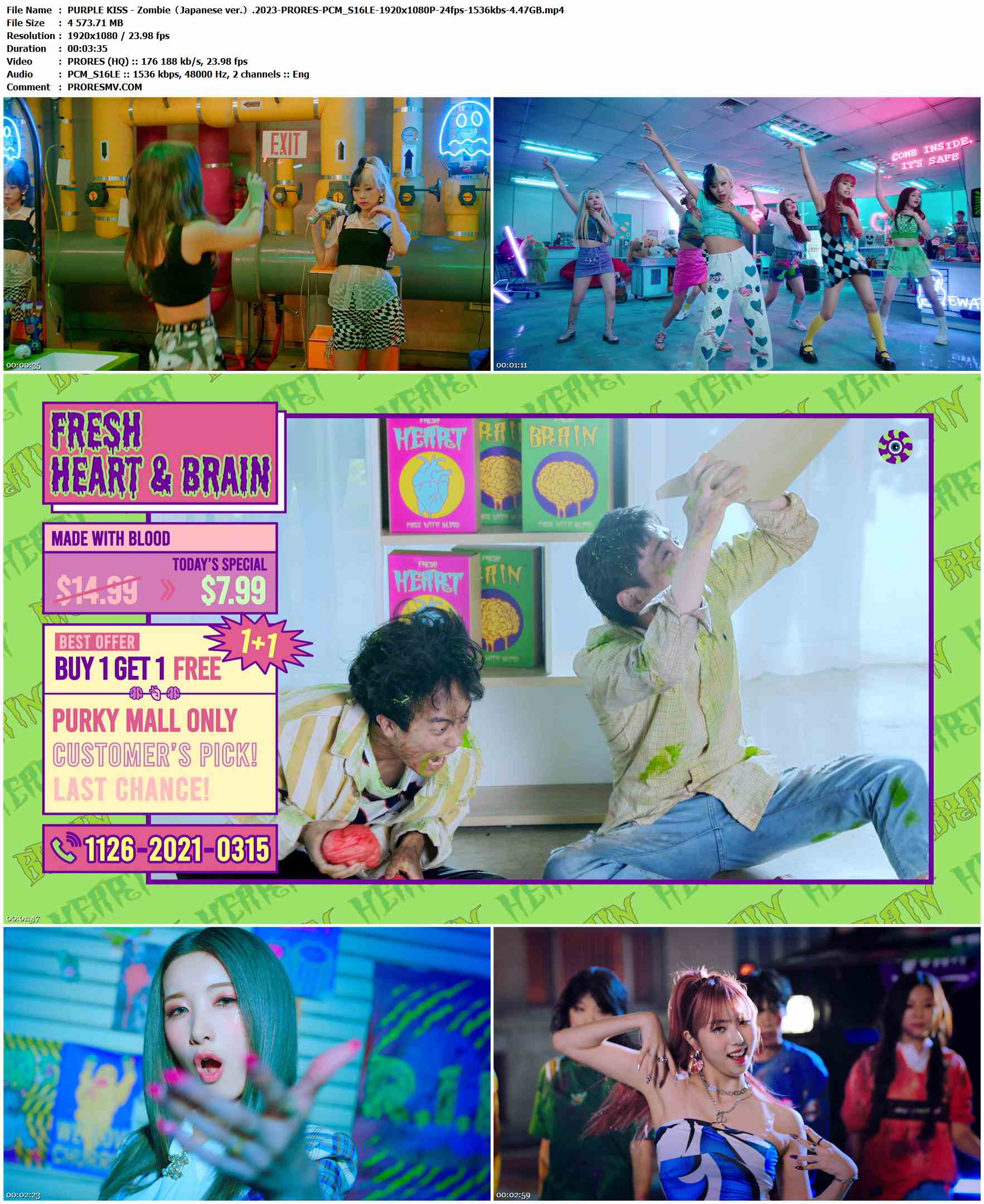 PURPLE KISS - Zombie（Japanese ver.）.2023-PRORES-PCM_S16LE-1920x1080P-24fps-1536kbs-4.47GB官方MV_高清MV